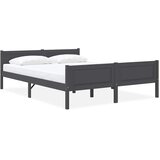  Okvir za krevet od masivne borovine sivi 160 x 200 cm | shoptok.hr