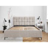 Miuform Bež oblazinjena zakonska postelja z letvenim dnom 180x200 cm Eve – | Shoptok.si
