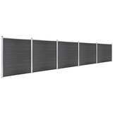 vidaXL Komplet ograjnih panelov WPC 872x186 cm črn | Shoptok.si