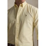 Polo Ralph Lauren Srajce z dolgimi rokavi Oxford Custom Fit Shirt - Yellow White Rumena | Shoptok.si