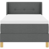 vidaXL Platforma Krevet s Madracem Tamno Siva 80x200 cm Tkanina, Uzglavlje s dugmadi Tamno Sivo 80 cm Tkanina | shoptok.hr