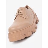 Shelvt Beige lace-up platform shoes | Shoptok.si