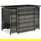 Poli 3-dijelni bistro set od poliratana s jastucima sivi | shoptok.hr