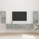  Set TV komoda 4 pcs Betonski sivi Konstruirano drvo | Eponuda.com