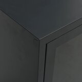 TV ormarić crni 105 x 35 x 52 cm od čelika i stakla | Eponuda.com