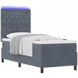  LED Box Spring Krevet s madracem Tamno siva 80 x 200 cm tkanina | Eponuda.ba