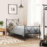 Maison Chic Kovinski Posteljni okvir - Enojna postelja - Postelja za odrasle z vzglavjem in vznožjem črn 80x200 cm, (21695853) | Shoptok.si