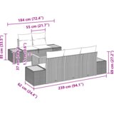 vidaXL Set Vrtne Sofe od 6 Dijelova sa Jastučićima Crni Poli Ratan Akacija | shoptok.hr