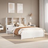 vidaXL Krevet s regalom z knjige bez madraca bijeli 160x200cm borovina Cijene