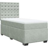  The Living Store Box spring postelja z vzmetnico svetlo siva 80x200 cm žamet - Box Spring Postelja, (21489319) | Shoptok.si