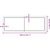  Zidna polica svjetlosmeđa 140x50x(2-4) cm obrađena hrastovina | shoptok.hr