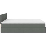 vidaXL Otomanski posteljni okvir z vzmetnico siv 160x200 cm blago | Shoptok.si