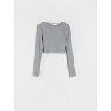 Reserved - Metalni pleteni džemper - light grey | shoptok.hr