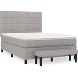Krevet s oprugama i madracem svjetlosivi 140x190 cm od tkanine | Eponuda.com