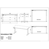 Germania Električna dvižna pisalna miza z nastavljivo višino z mizno ploščo v hrastovem dekorju 80x160 cm Jet – | Shoptok.si
