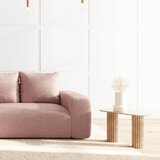 Rodier Rožnata kotna sedežna garnitura iz tkanine bouclé (levi kot/z ležalnikom) Monce – | Shoptok.si