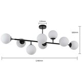  Luster na šipci DORADO 8xE14/40W/230V crna | Eponuda.com