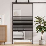 vidaXL Drsna vrata Črna 102.5 x 205 cm Kaljeno steklo in aluminij | Shoptok.si
