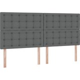  LED krevet za pohranu s madracem Tamnosiva 200 x 200 cm Tkanina | shoptok.hr