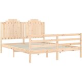  Okvir kreveta s uzglavljem 160 x 200 cm od masivnog drva | shoptok.hr