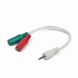 Gembird audio adapter za slušalice 3,5mm 4pin to 2x 3,5 mm 3pin (mic/slušalice), white, CCA-417W Cijene