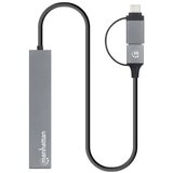 Manhattan USB-C/USB-A HUB 4port 181006 4xUSB-A 3.2/5Gbps/Crni | Eponuda.com