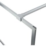 Pregrada za tuš srebrna 140x195 cm prozorno ESG steklo | Shoptok.si