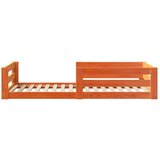  Posteljni okvir brez vzmetnice voščeno rjav 90x200 cm borovina | Shoptok.si