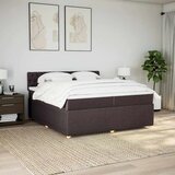  Krevet s oprugama i madracem tamnosmeđi 200x200 cm od tkanine | shoptok.hr