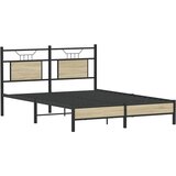  Okvir kreveta bez madraca boja hrasta sonome 140x190 cm drveni | shoptok.hr