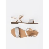 GOODIN White flat sandals with silver strap | Shoptok.si