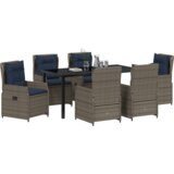  Set od 7 komada vrtne blagovaonice sivi poli ratan | shoptok.hr