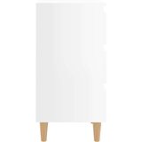  Noćni ormarići s drvenim nogama 2 kom sjajni bijeli 40x35x69cm | shoptok.hr