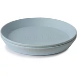 Mushie Round Dinnerware Plates tanjur Powder Blue 2 kom