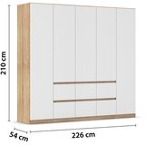 Rauch Möbel omara s klasičnimi vrati, bela, barve hrasta | Shoptok.si