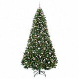  Umjetno božićno drvce zeleno s kuglicama 240 cm 300 LED lampica | shoptok.hr