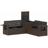 Set sofe 5 kom. Smeđa i krem bijela Poli Rattan i čelik | shoptok.hr