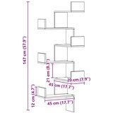  Kutna zidna polica boja artisian hrast 45x45x147 cm drvena | shoptok.hr