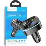 E62 brzi FM predajnik, auto punjač, ​​Bluetooth v5.0, 3xUSB, crni