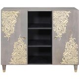 vidaXL Ormarić / Komoda s policom Siva i zlatna 90 x 33.5 x 75 cm | shoptok.hr