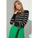Trendyol Black Striped Knitwear Sweater Cene