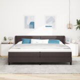 Box Spring Krevet s Madracem Tamno Smeđi 200x200 cm Tkanina | shoptok.hr