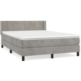  Box spring postelja z vzmetnico svetlo siva 140x200 cm žamet, (20724629) | Shoptok.si