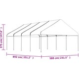  Sjenica s krovom bijela 8,92 x 5,88 x 3,75 m polietilen Slike