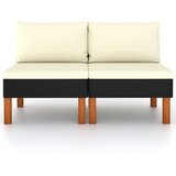Maison Chic Sredinski kavč - Sofa - Kanapei 2 kosa poli ratan in trden evkaliptusov les, (21727685) | Shoptok.si