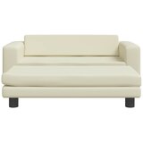  Dječja sofa s tabureom krem 100 x 50 x 30 cm od umjetne kože | Eponuda.com