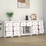  Komoda bijela 230 x 35 x 80 cm od masivne borovine | shoptok.hr