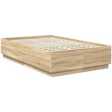 Krevetna konstrukcija S LED lampica Sonoma hrast 120 x 190 cm | shoptok.hr