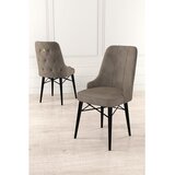 Hanah home set trpezarijskih stolica Pare 8 kom, kapućino tkanina Babyface, crne drvene noge | Eponuda.com