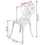 Bistro stolice 2 kom lijevani aluminijum bijeli | Eponuda.com